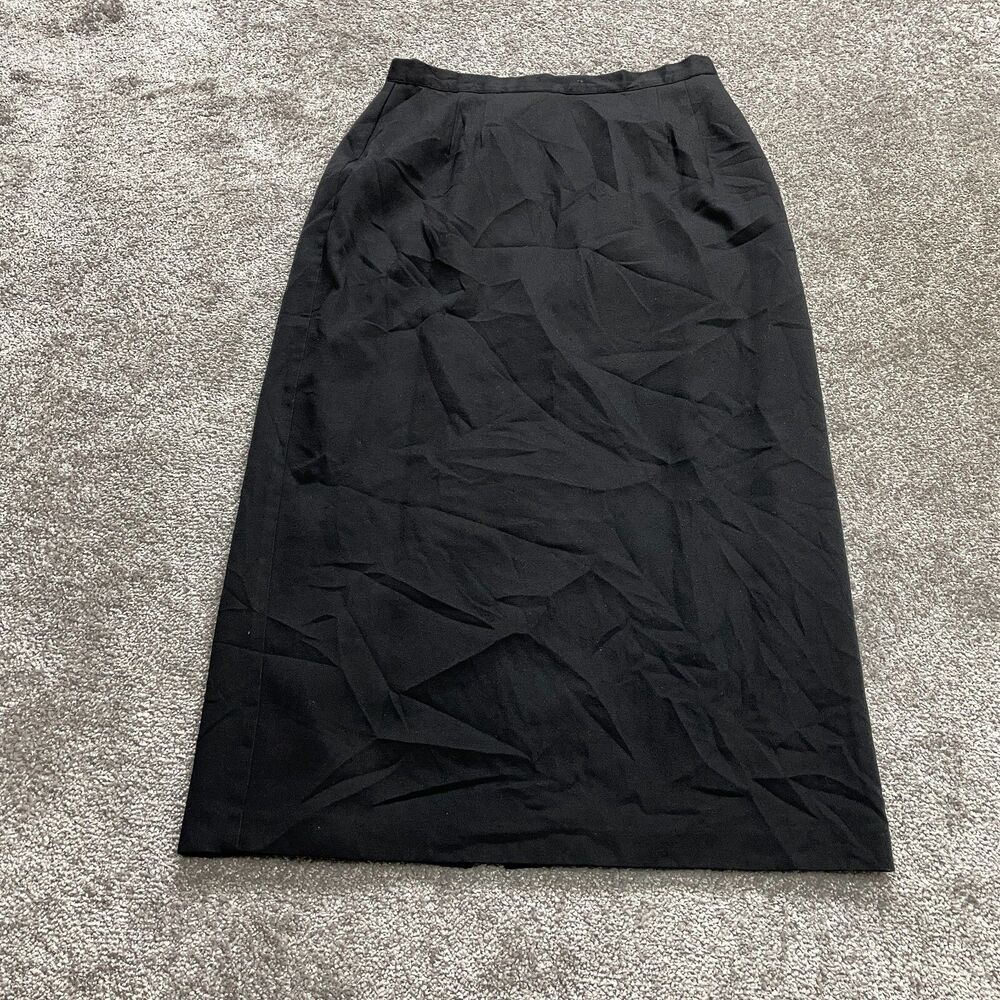 New York Michele Skirt womens 14 Black A Line Dress Suit Business Button Midi
